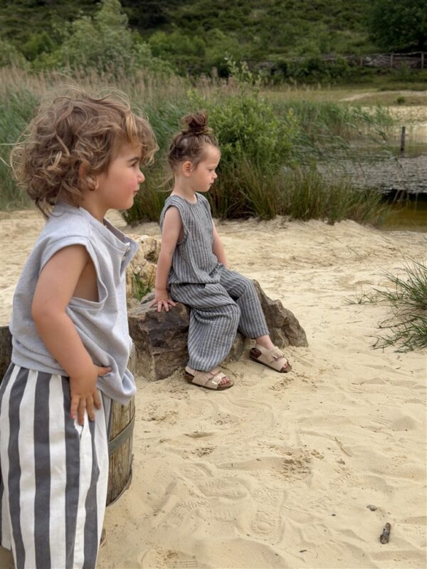 Striped Summer Wide Pants Blue